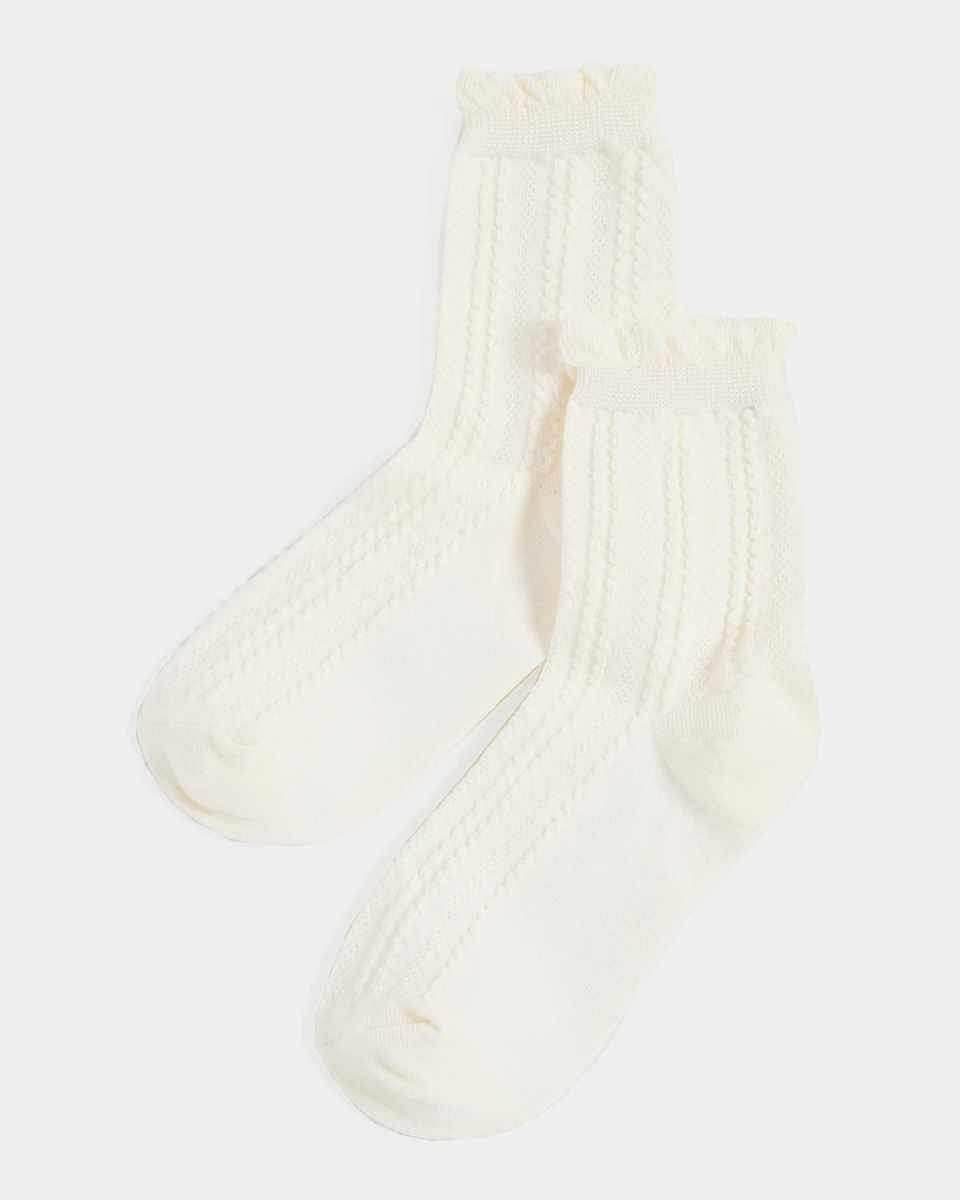 Pointelle Crew Socks
